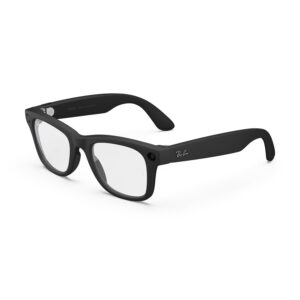 Ray-Ban Meta (Gen 1), Wayfarer, Large Shiny Black | Smart AI Glasses for Men, Women. 12 MP Ultra-Wide Camera, Open-Ear Speakers for Audio, Video Recording and Bluetooth. Clear Lenses. Wearable Tech.
